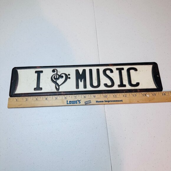 I Love Music Retro Vintage Look Metal Sign Wall Art Home Decor Raised Letters - Picture 2 of 9